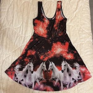 See You Monday Unicorn Galaxy Dress Sz L Good Pre-Owned Condition